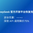 深夜 API 调用降价 75%，DeepSeek 官方开放平台恢复充值，并推出波谷优惠价格 34