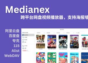 Medianex - 跨平台网盘视频播放器，支持刮削海报墙｜阿里云盘、百度盘、夸克、115、Alist、WebDAV 等 8