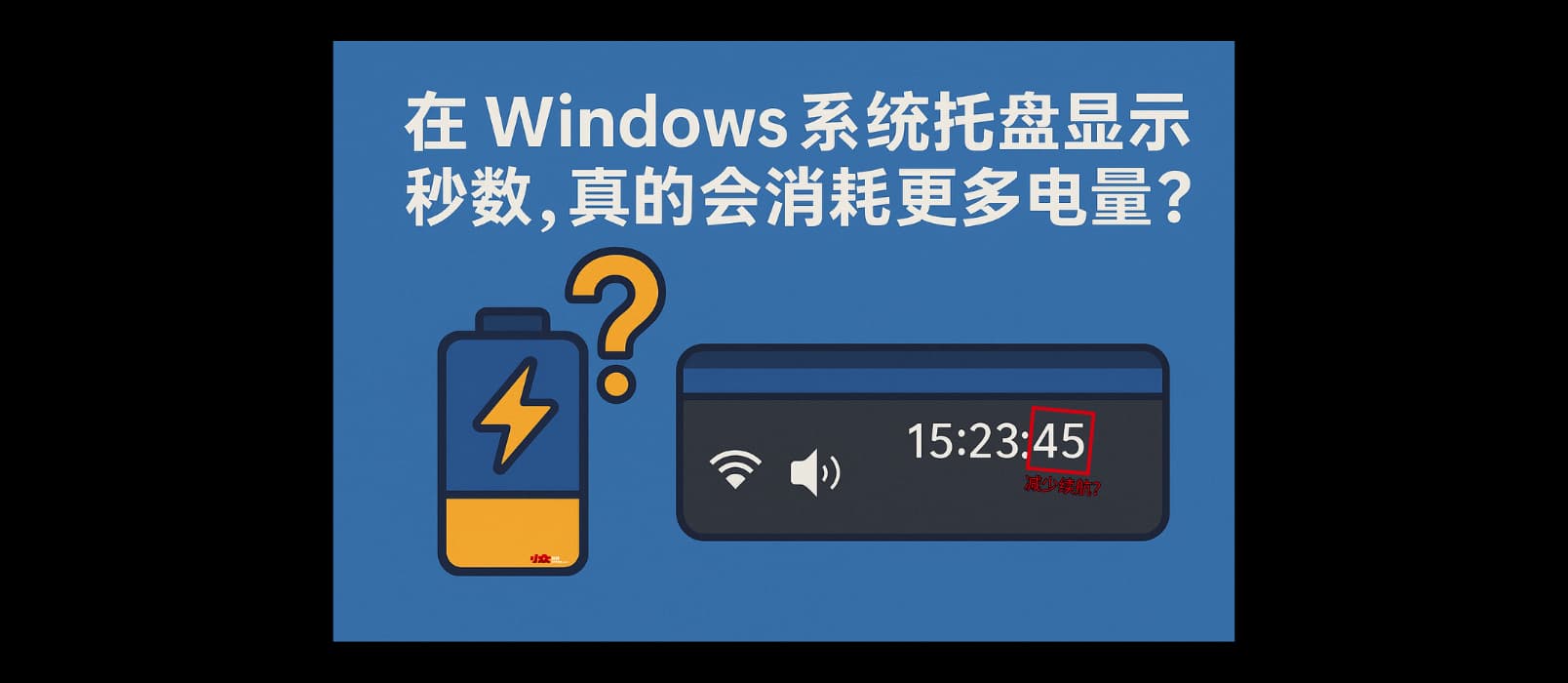 在 Windows 系统托盘显示秒数，真的会消耗更多电量吗？